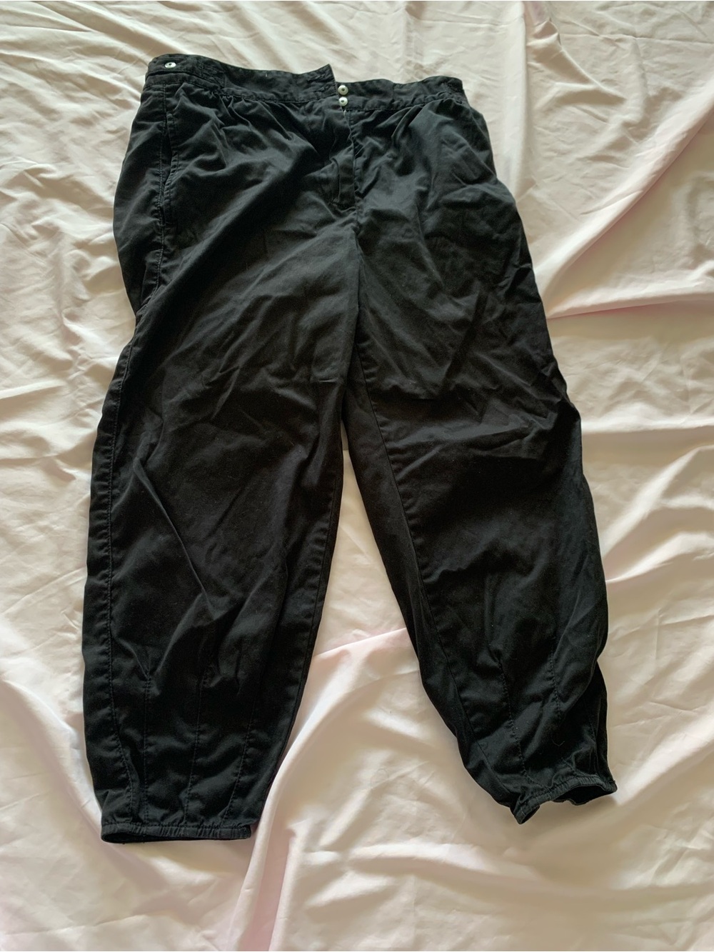 French connection Women's Black Elastic-Hem Parachute Pants size 2